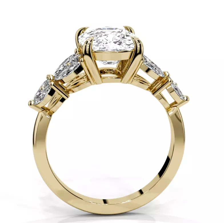 Cushion engagement ring 3D print model_22