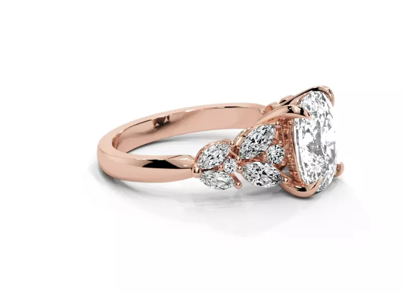 Cushion engagement ring 3D print model_26