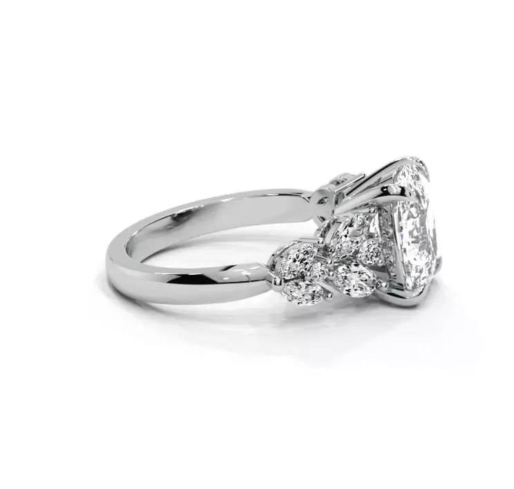 Cushion engagement ring 3D print model_7
