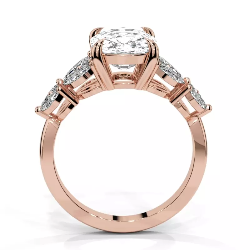 Cushion engagement ring 3D print model_2