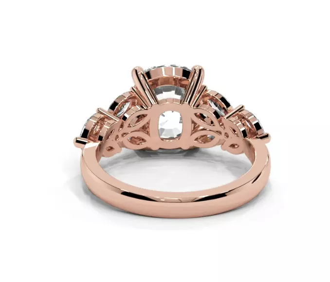 Cushion engagement ring 3D print model_24