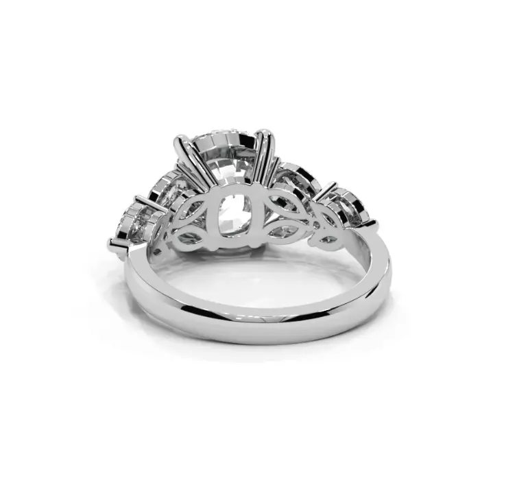 Cushion engagement ring 3D print model_6
