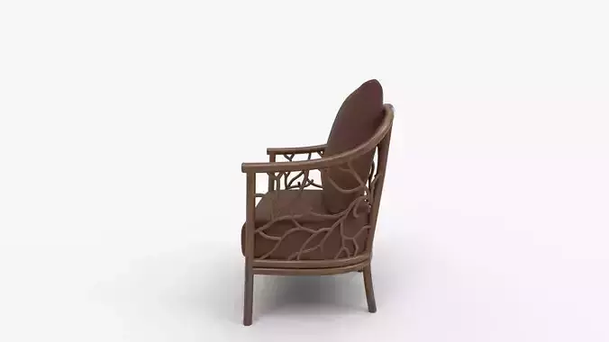 Bungalow Bosco Armchair Driftwood 3D model 6