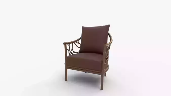 Bungalow Bosco Armchair Driftwood 3D model 7