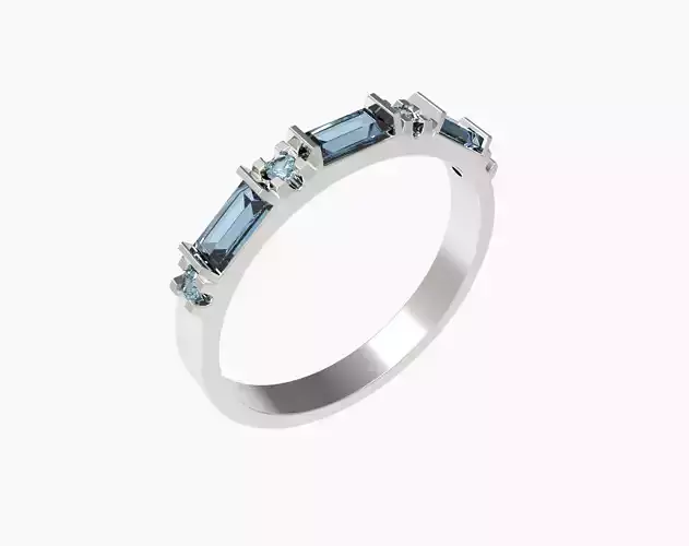 Womens ring for 3D printing with gemstones