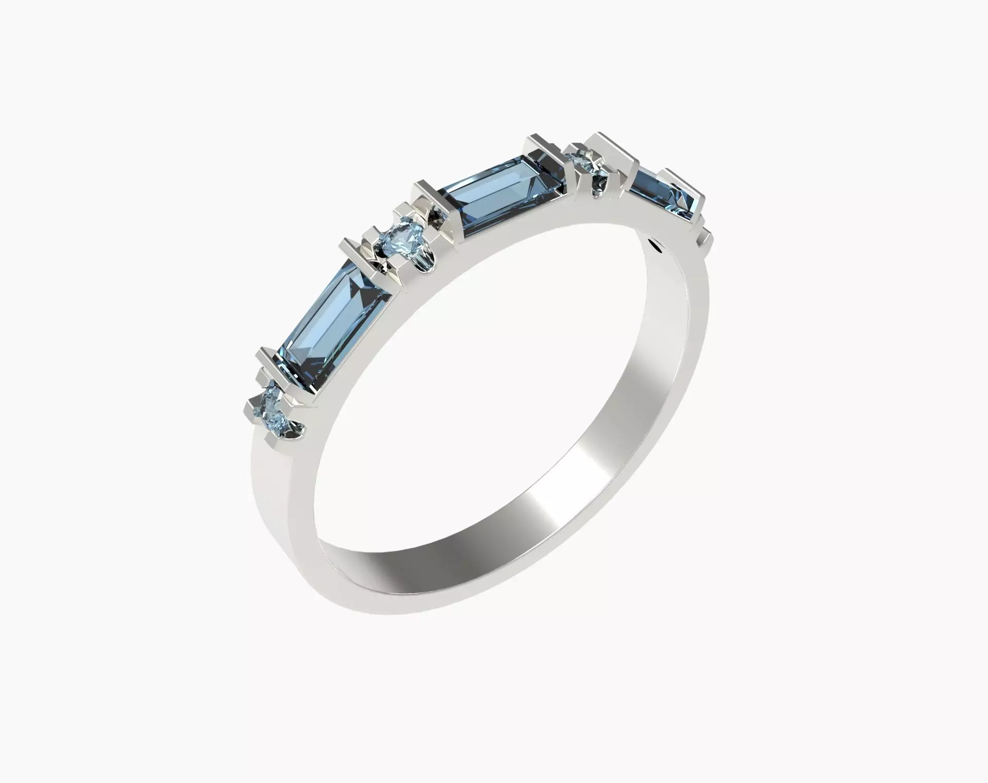 Womens ring for 3D printing with gemstones 3D print model_0