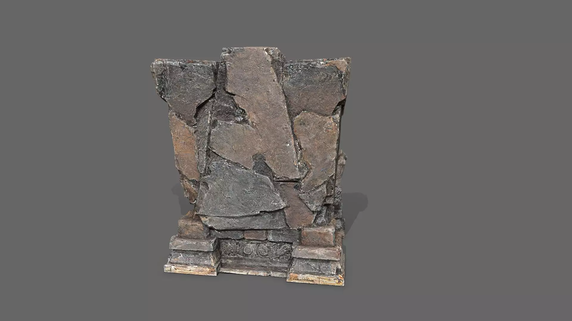 old throne Low-poly 3D model_5