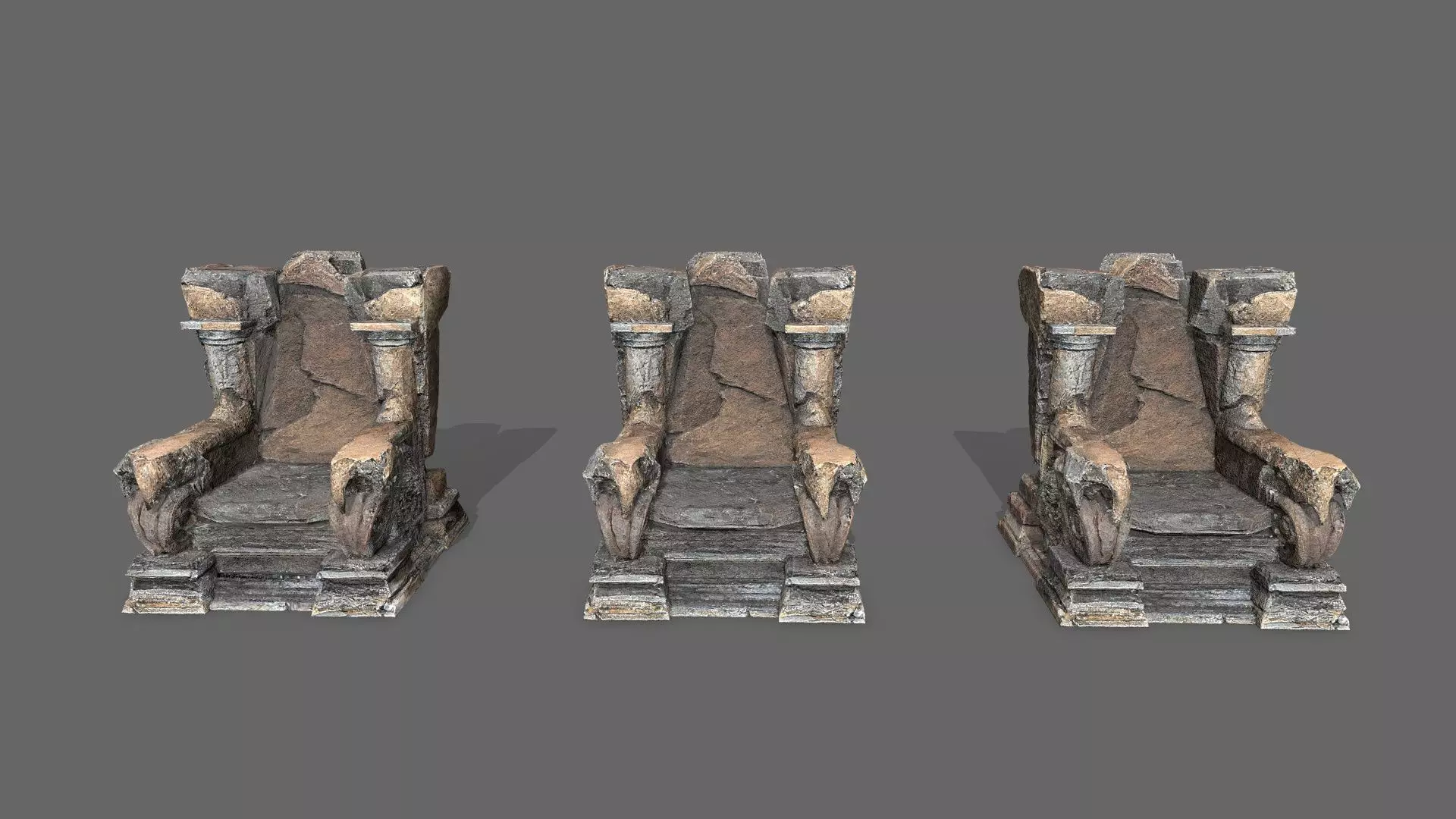 old throne Low-poly 3D model_11