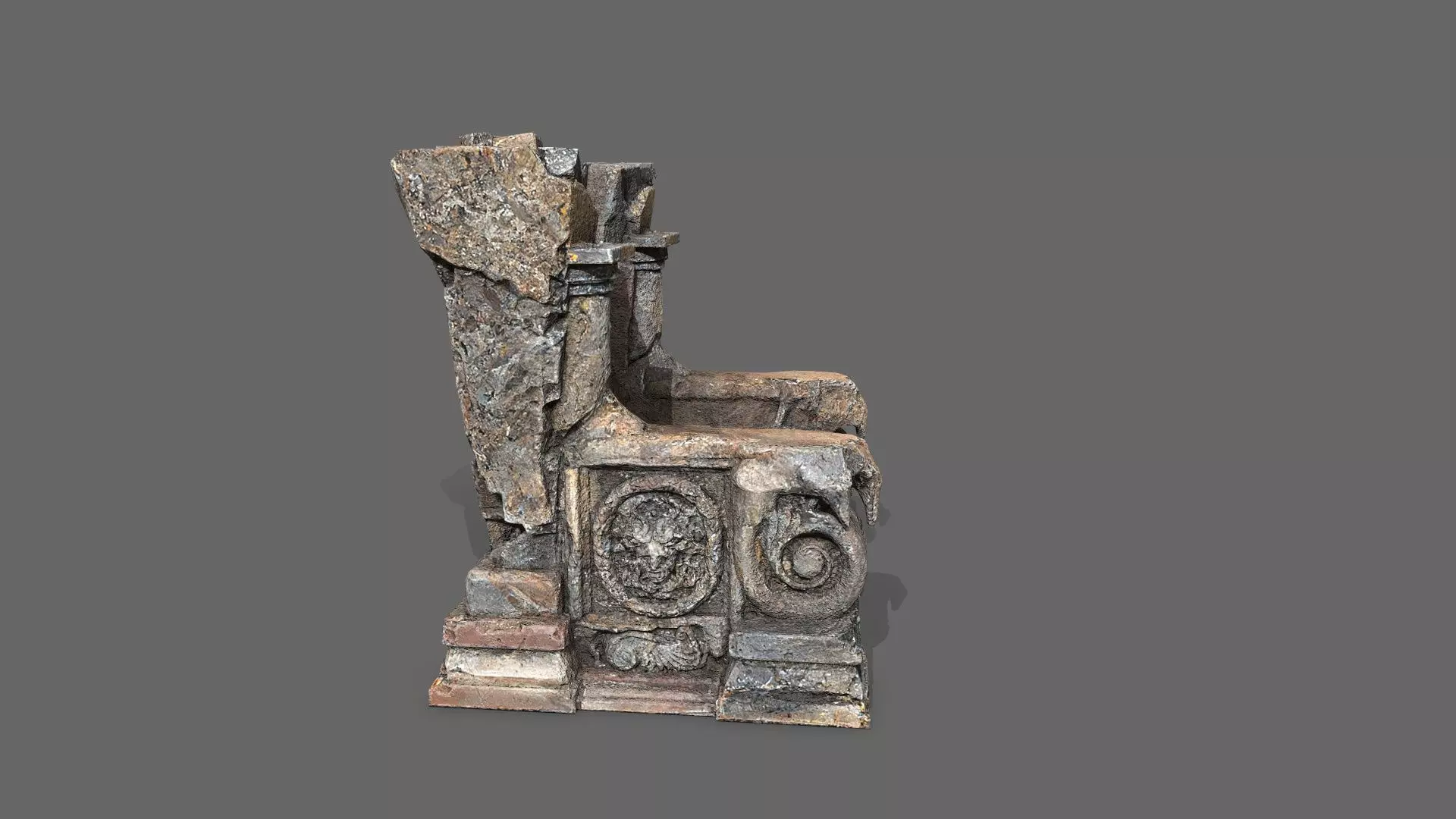 old throne Low-poly 3D model_7