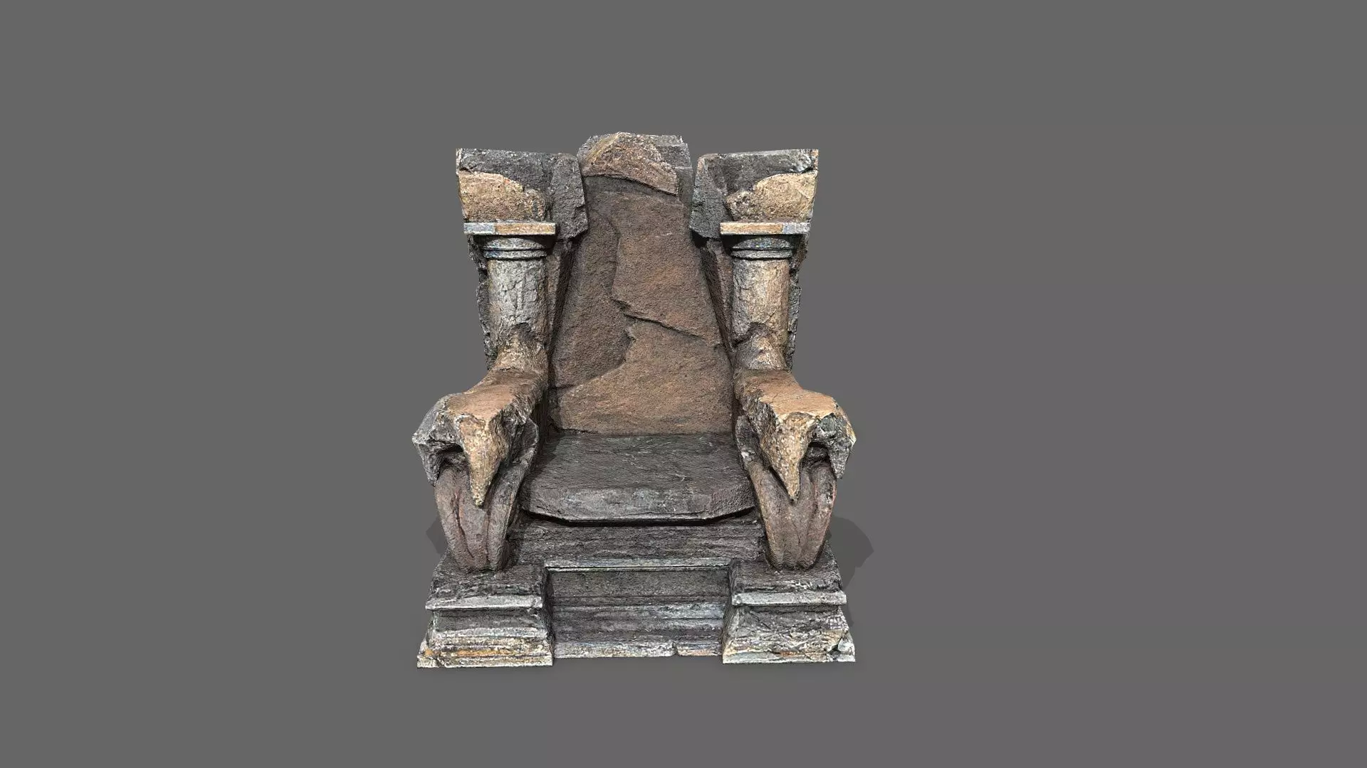 old throne Low-poly 3D model_9