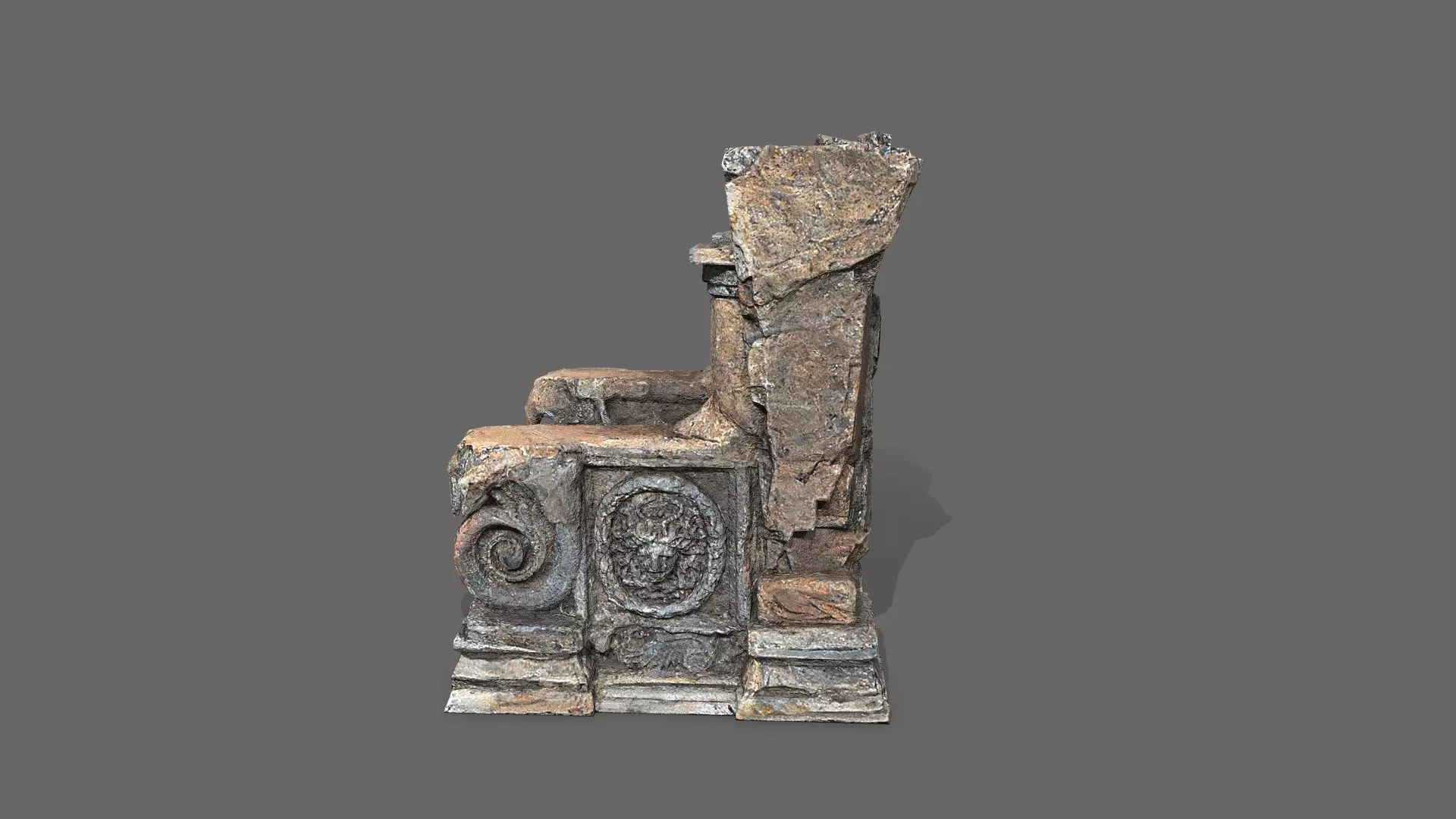 old throne Low-poly 3D model_3