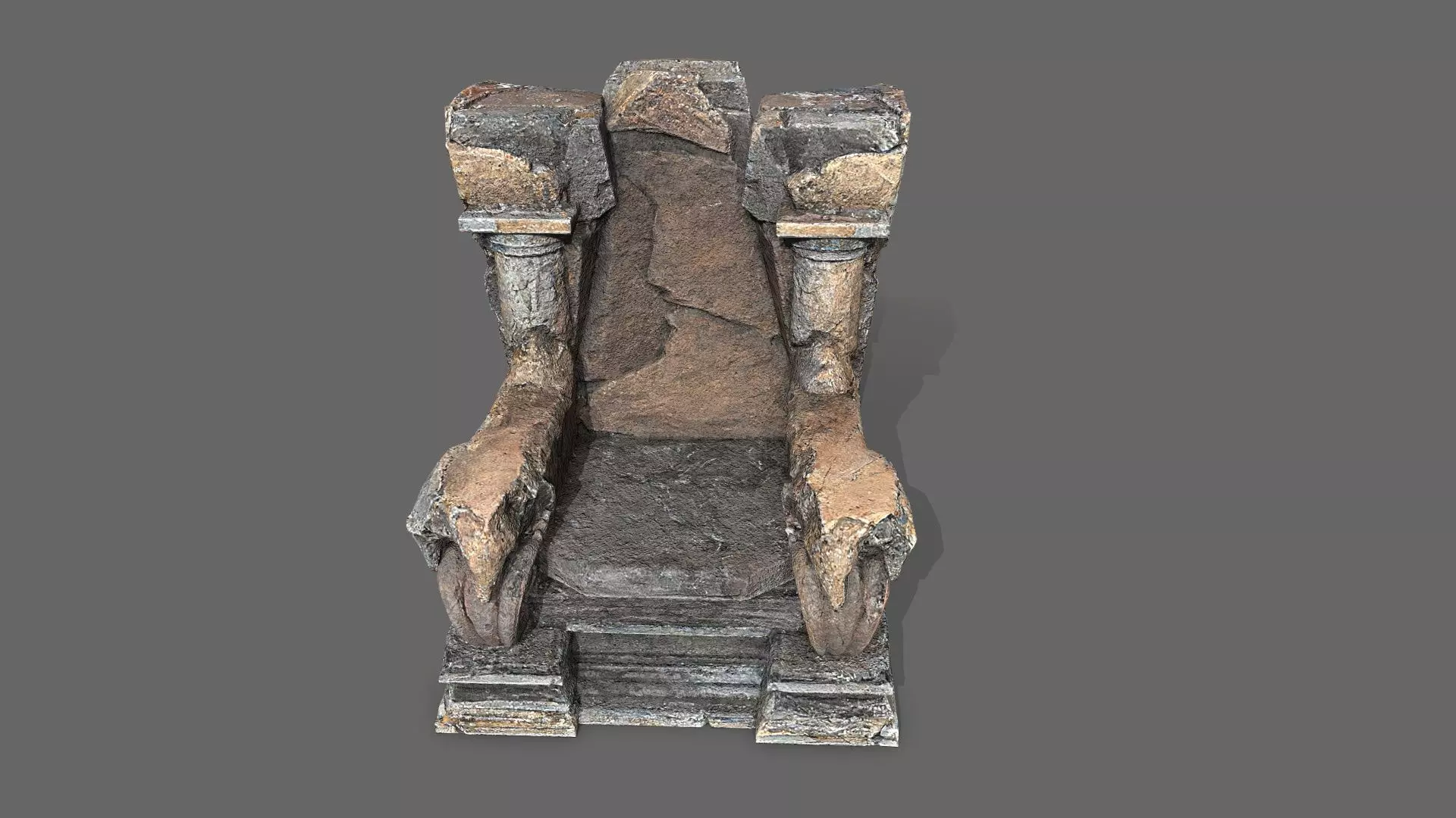 old throne Low-poly 3D model_10