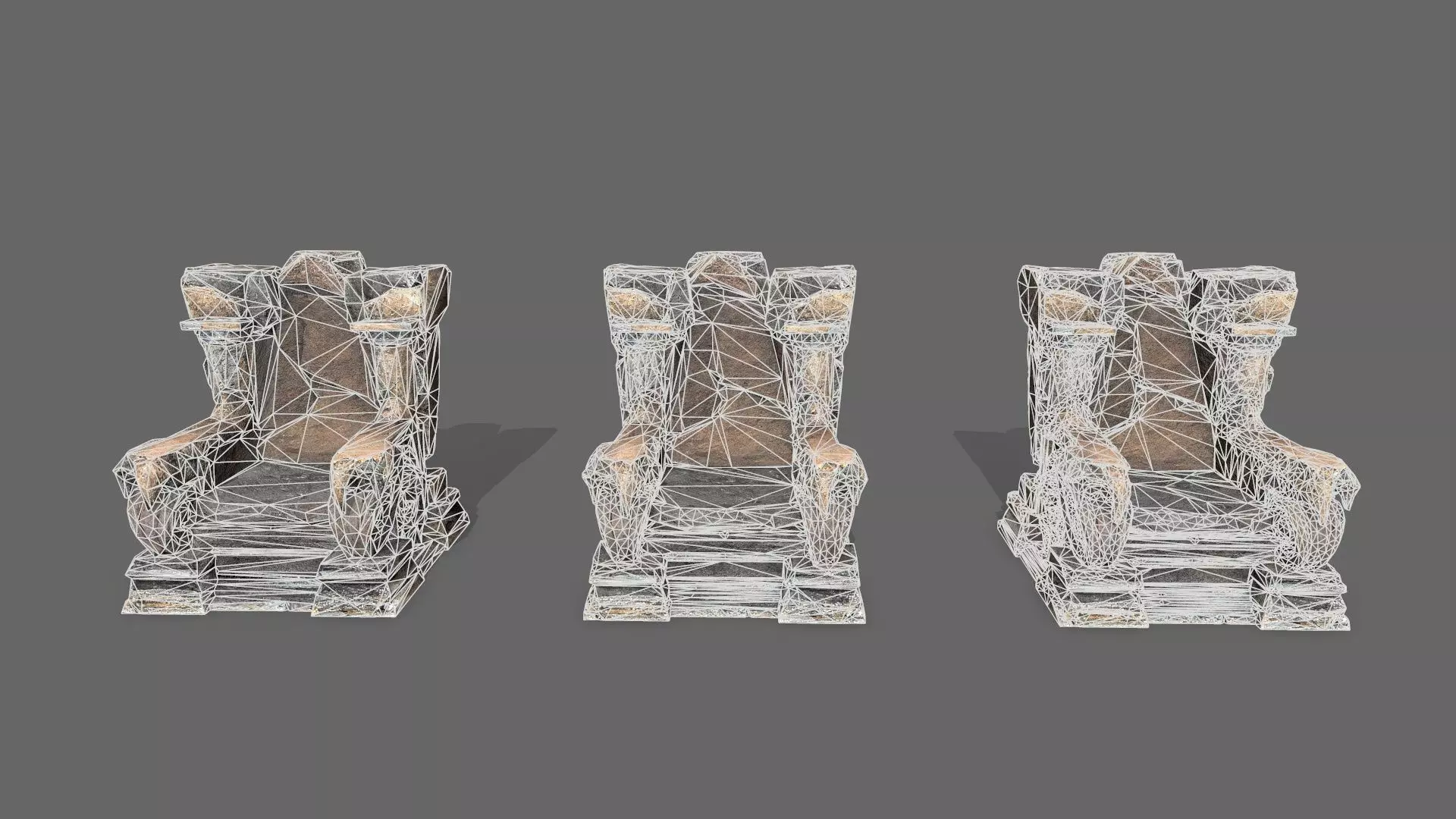 old throne Low-poly 3D model_12