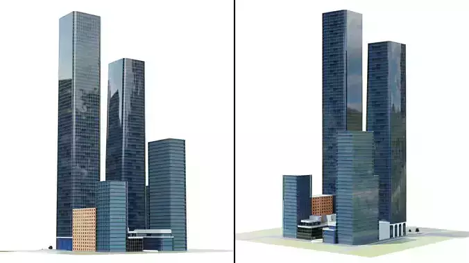 Manhattan Futuristic Skyscrapers 3d Model Low-poly 3D model