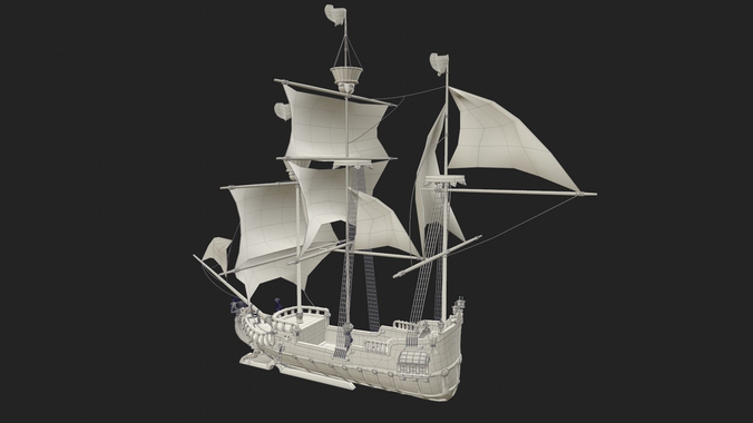 medieval ship Free low-poly 3D model