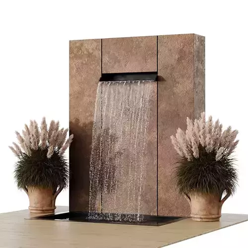 Landscape modern waterfall 3D model