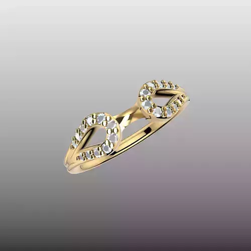 Twin Shank Ring Diamond Setting