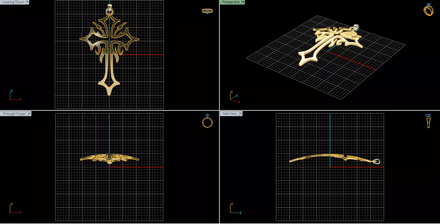 Luxurious Handcrafted Cross Necklace File Item 14 3D print model_3