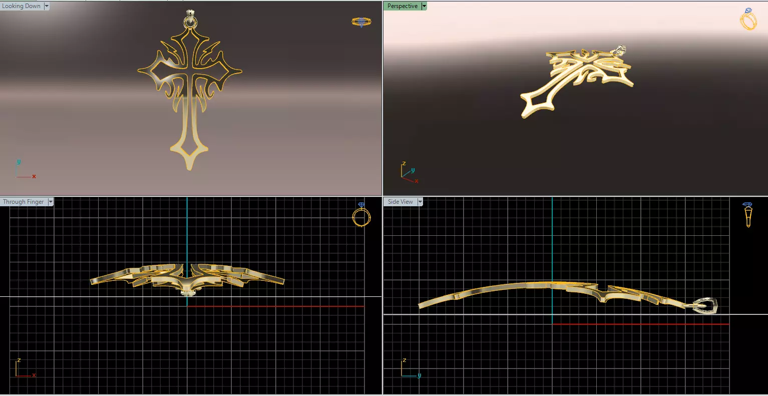 Luxurious Handcrafted Cross Necklace File Item 14 3D print model_1