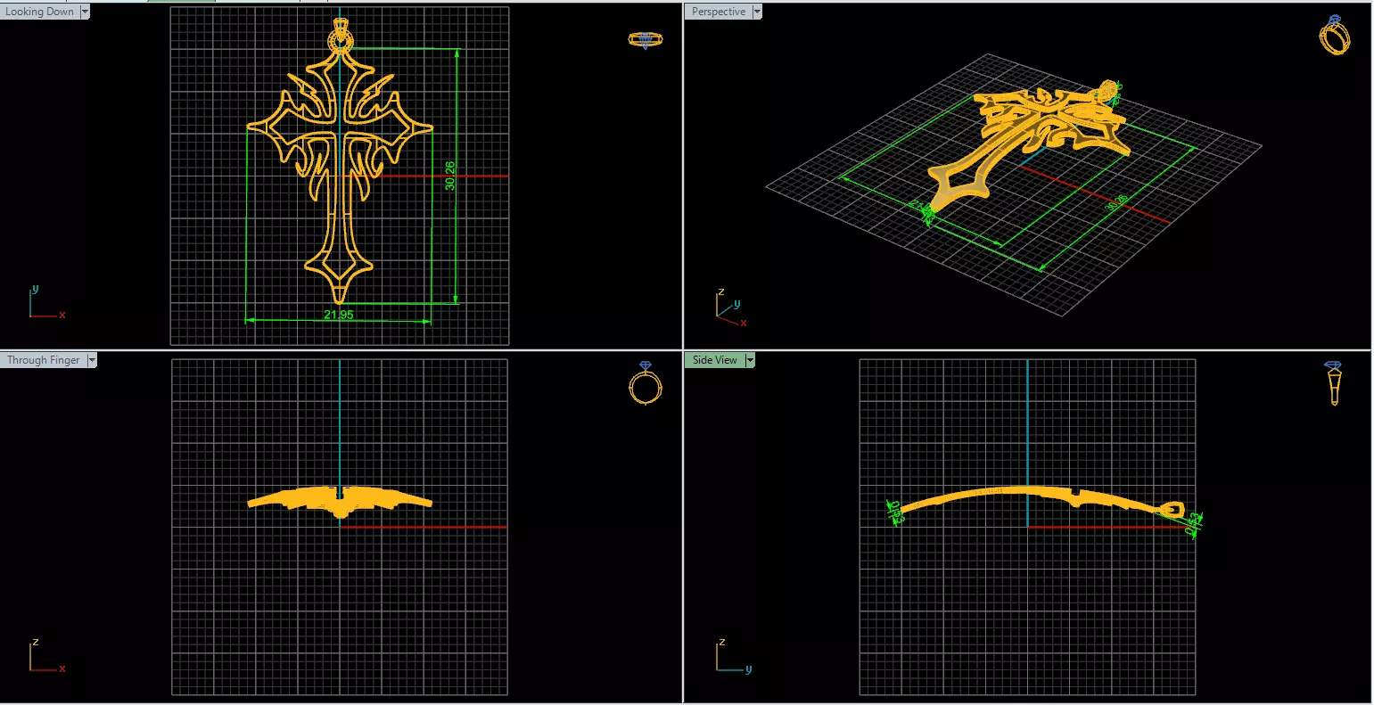 Luxurious Handcrafted Cross Necklace File Item 14 3D print model_4