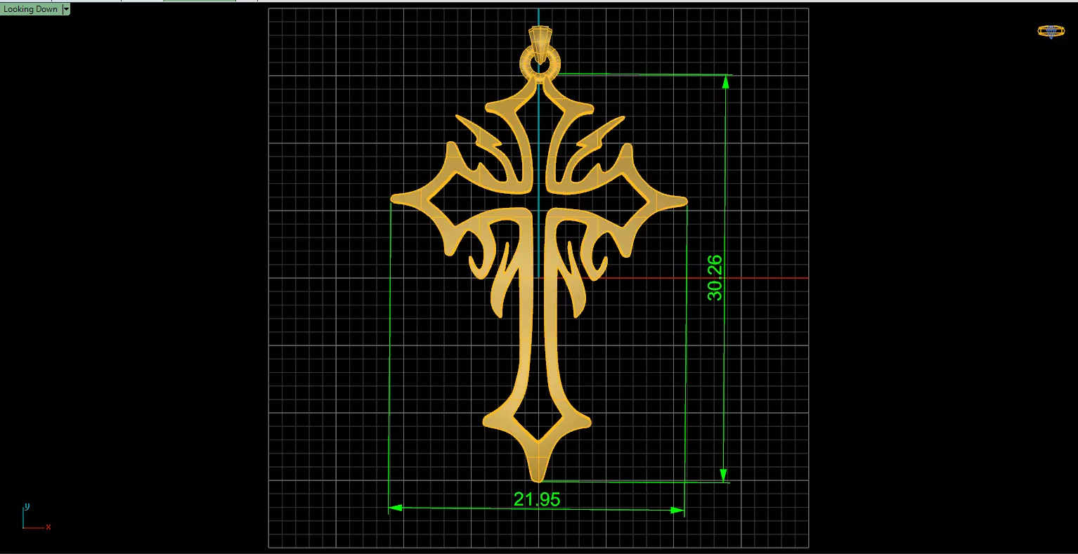 Luxurious Handcrafted Cross Necklace File Item 14 3D print model_5