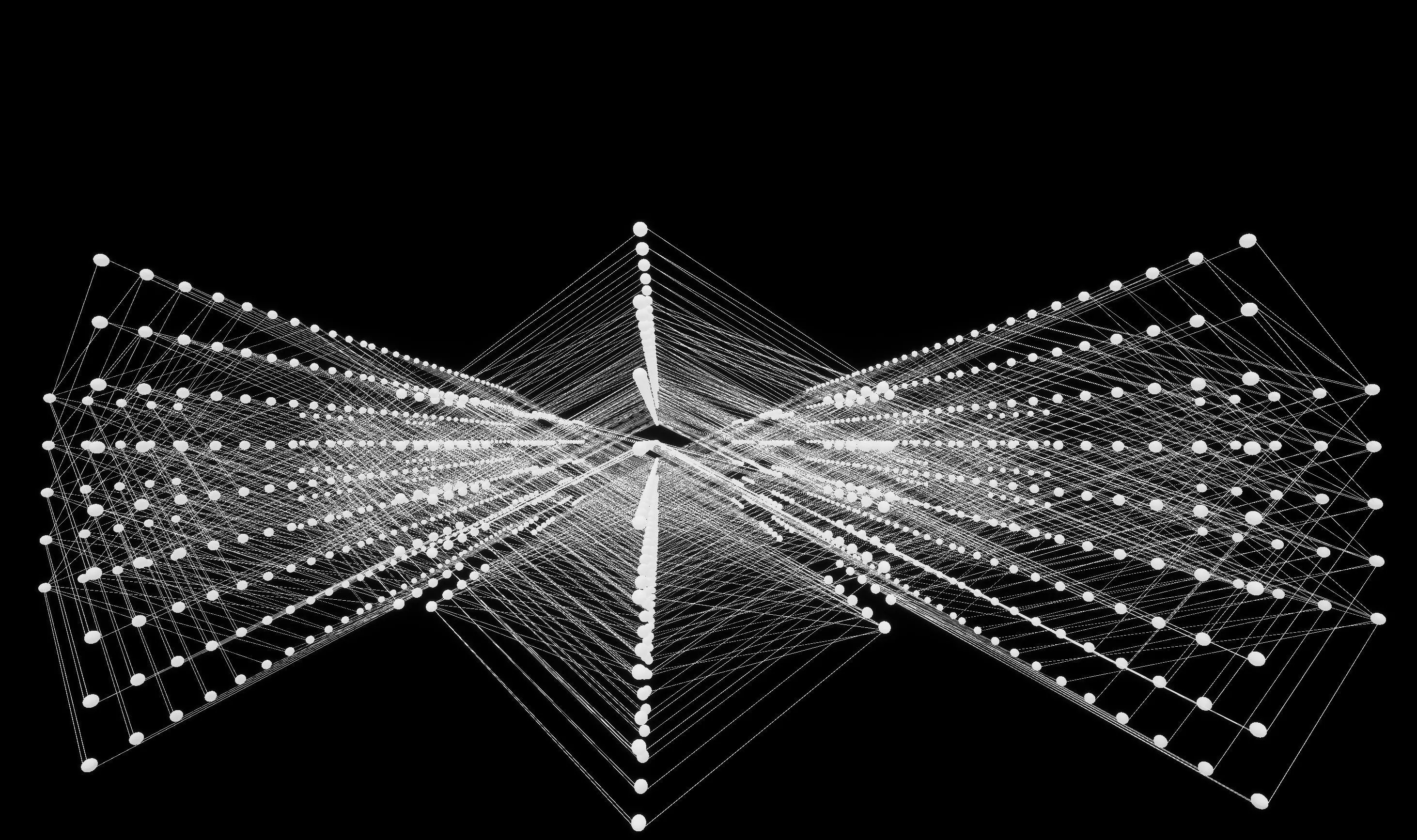 3D artificial neural network for visualization in education AI Low-poly 3D model