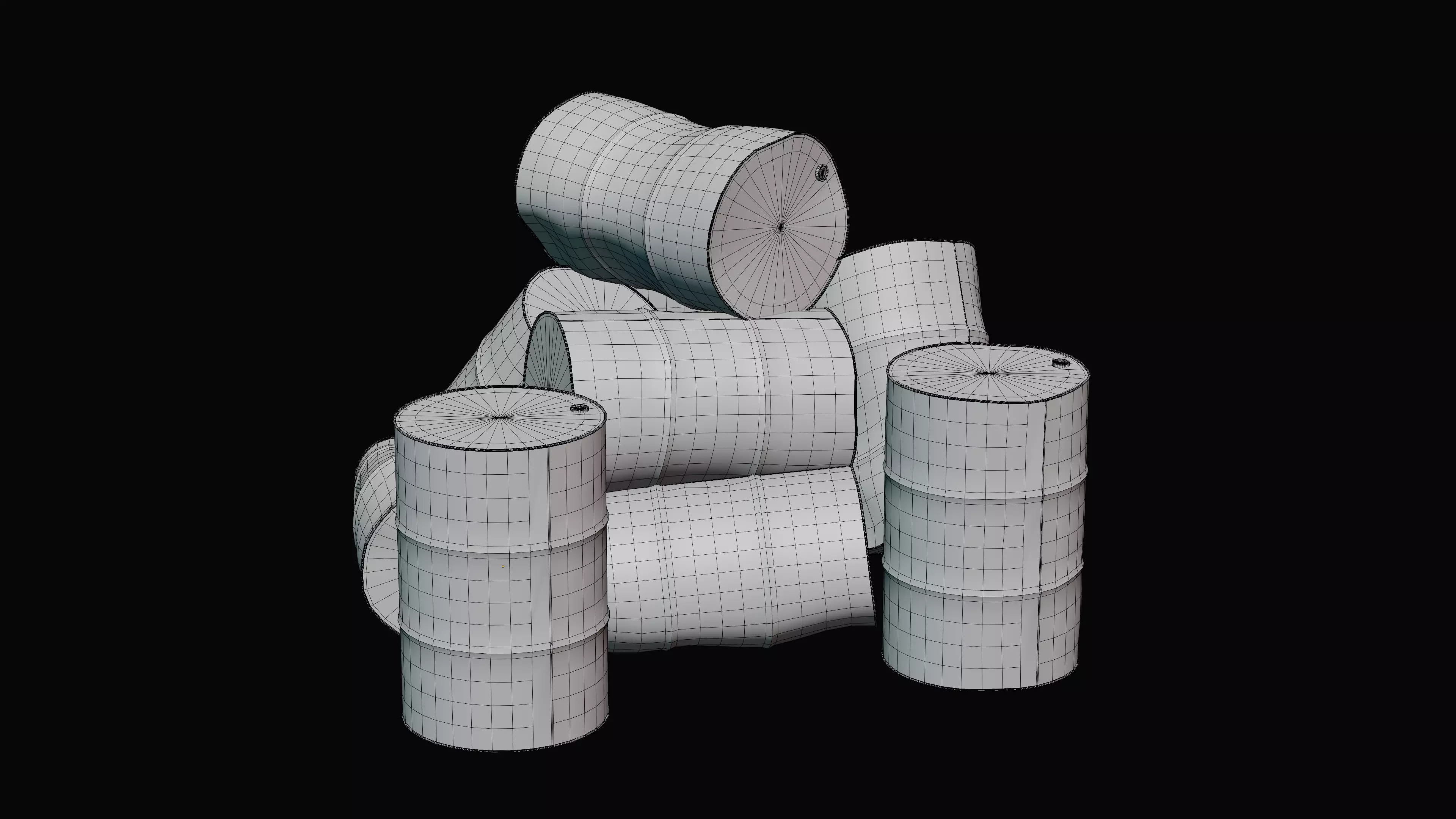 Toxic Waste Barrel Low-poly 3D model_11