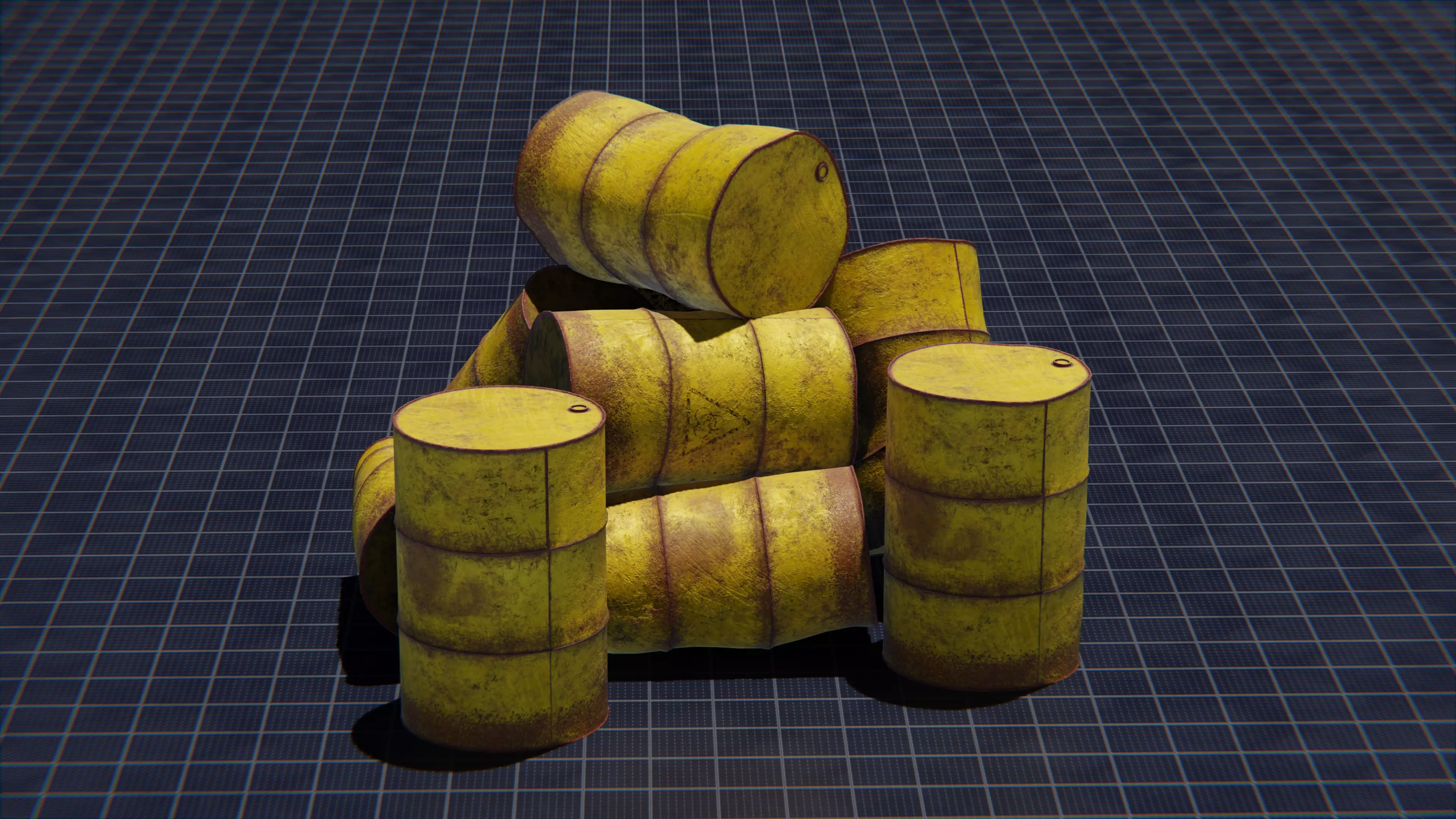 Toxic Waste Barrel Low-poly 3D model_4