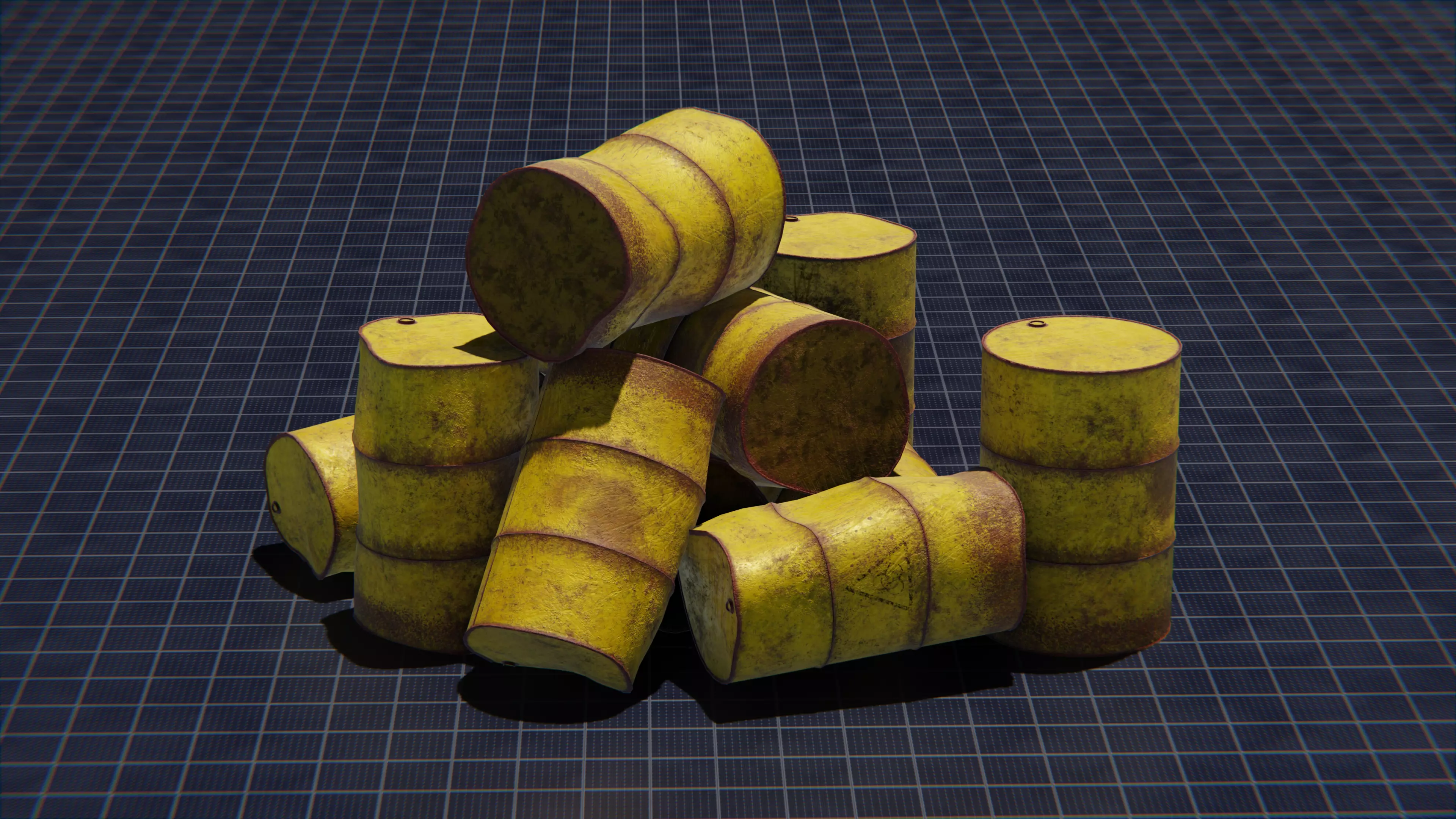 Toxic Waste Barrel Low-poly 3D model_5