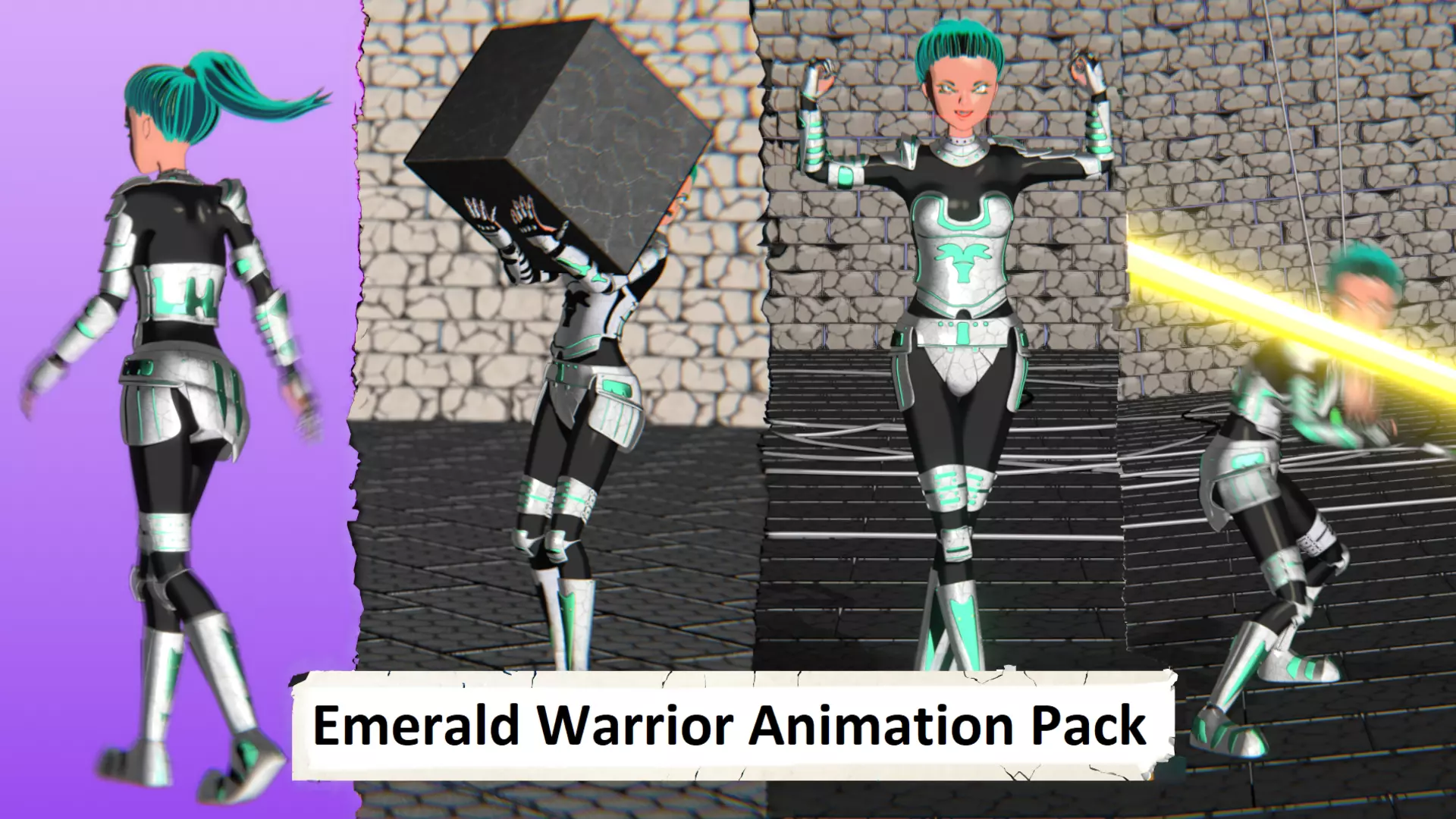 Emerald Warrior Animation Pack Low-poly 3D model_0