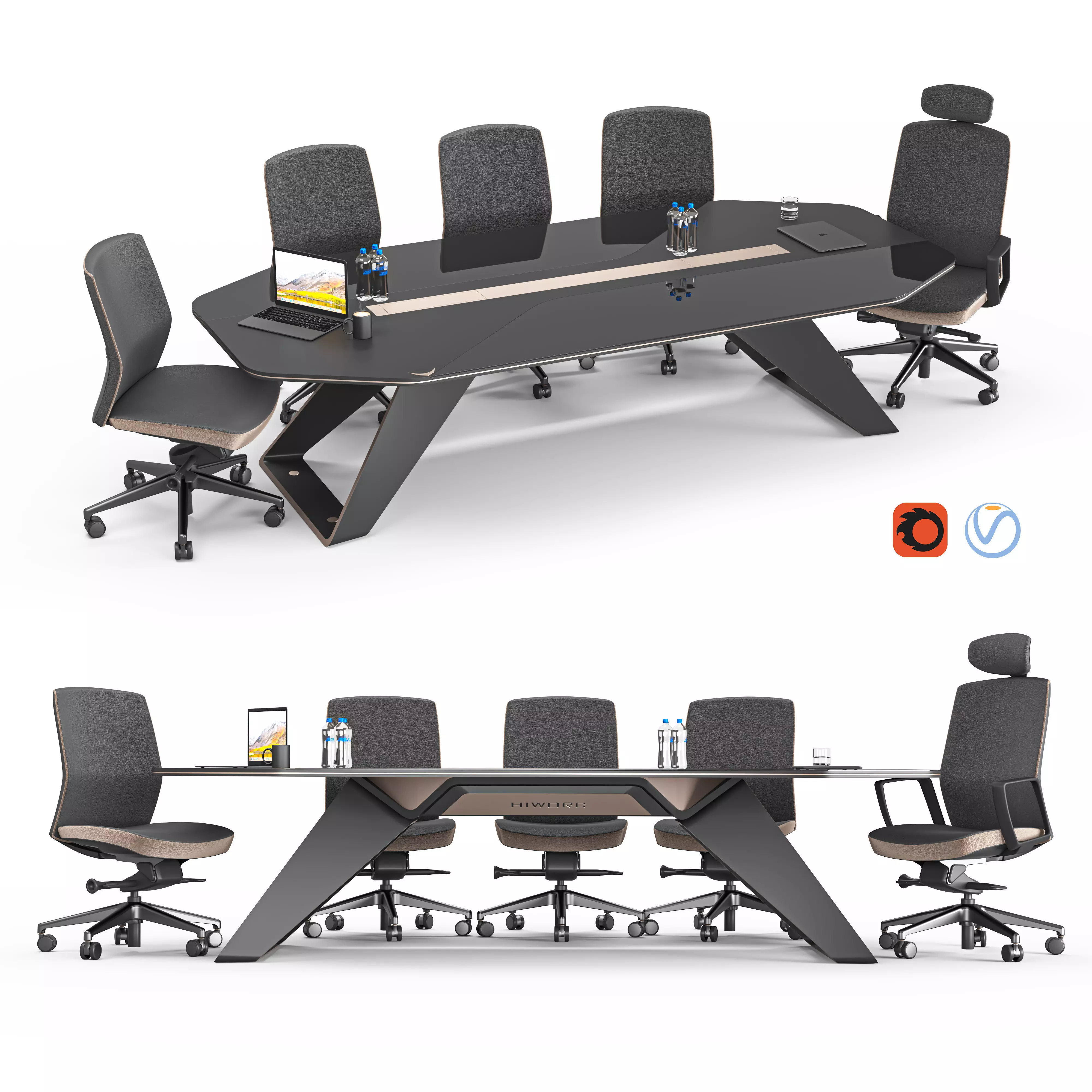 Hiworc Guillotine Meeting Table 3D model