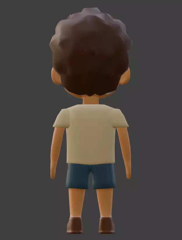 Cartoon Character Low-poly 3D model_2