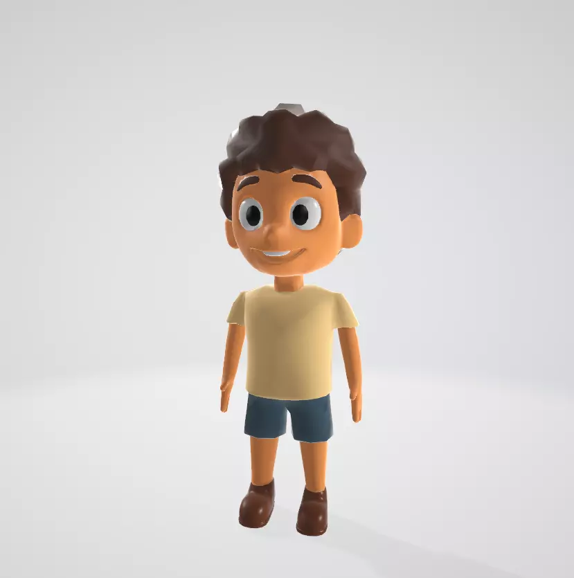 Cartoon Character Low-poly 3D model_5
