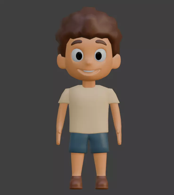 Cartoon Character Low-poly 3D model_0