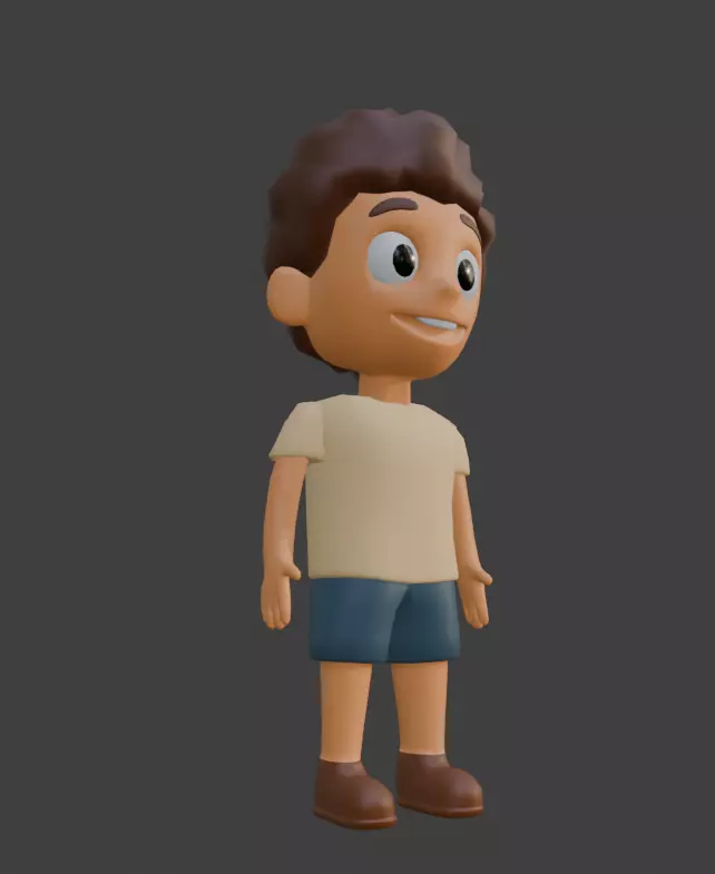 Cartoon Character Low-poly 3D model_4