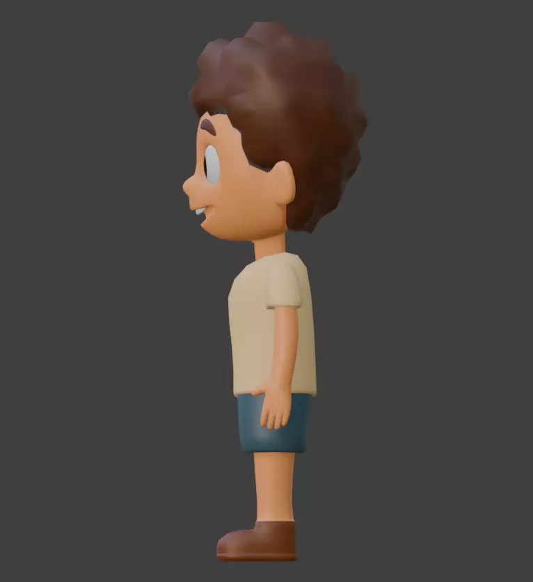 Cartoon Character Low-poly 3D model_1