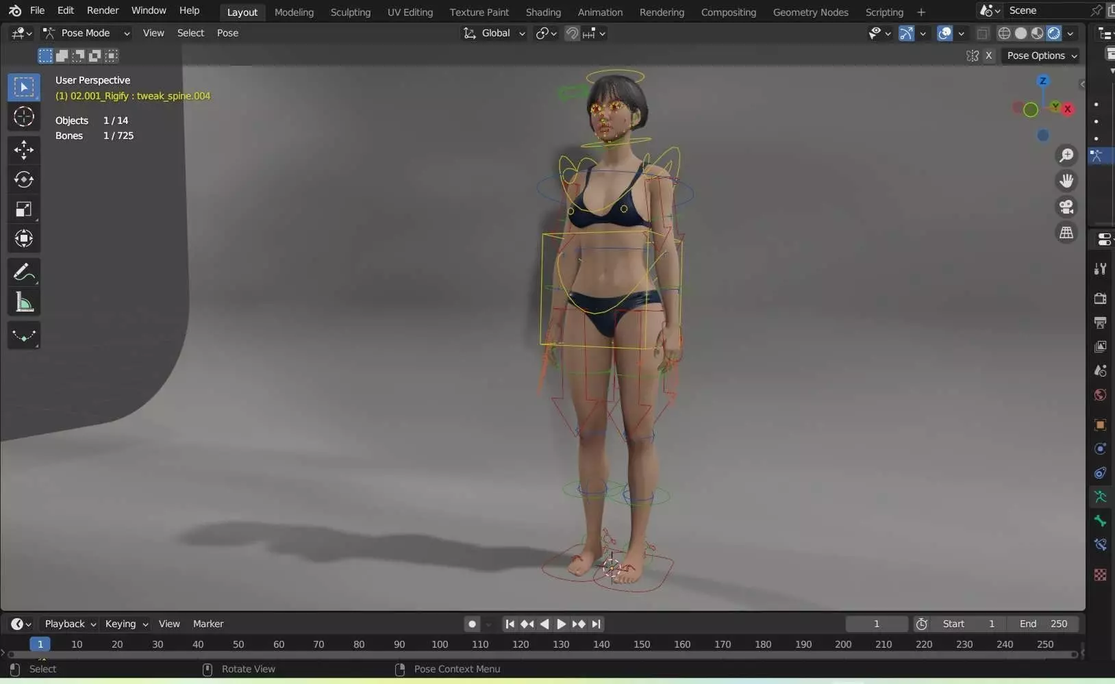 Realistic 3D Female Character Model Rigged and PBR Textured 3D model_4