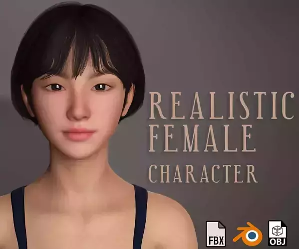 Realistic 3D Female Character Model Rigged and PBR Textured 3D model Realistic 3D Female Character Model Rigged and PBR Textured 3D model