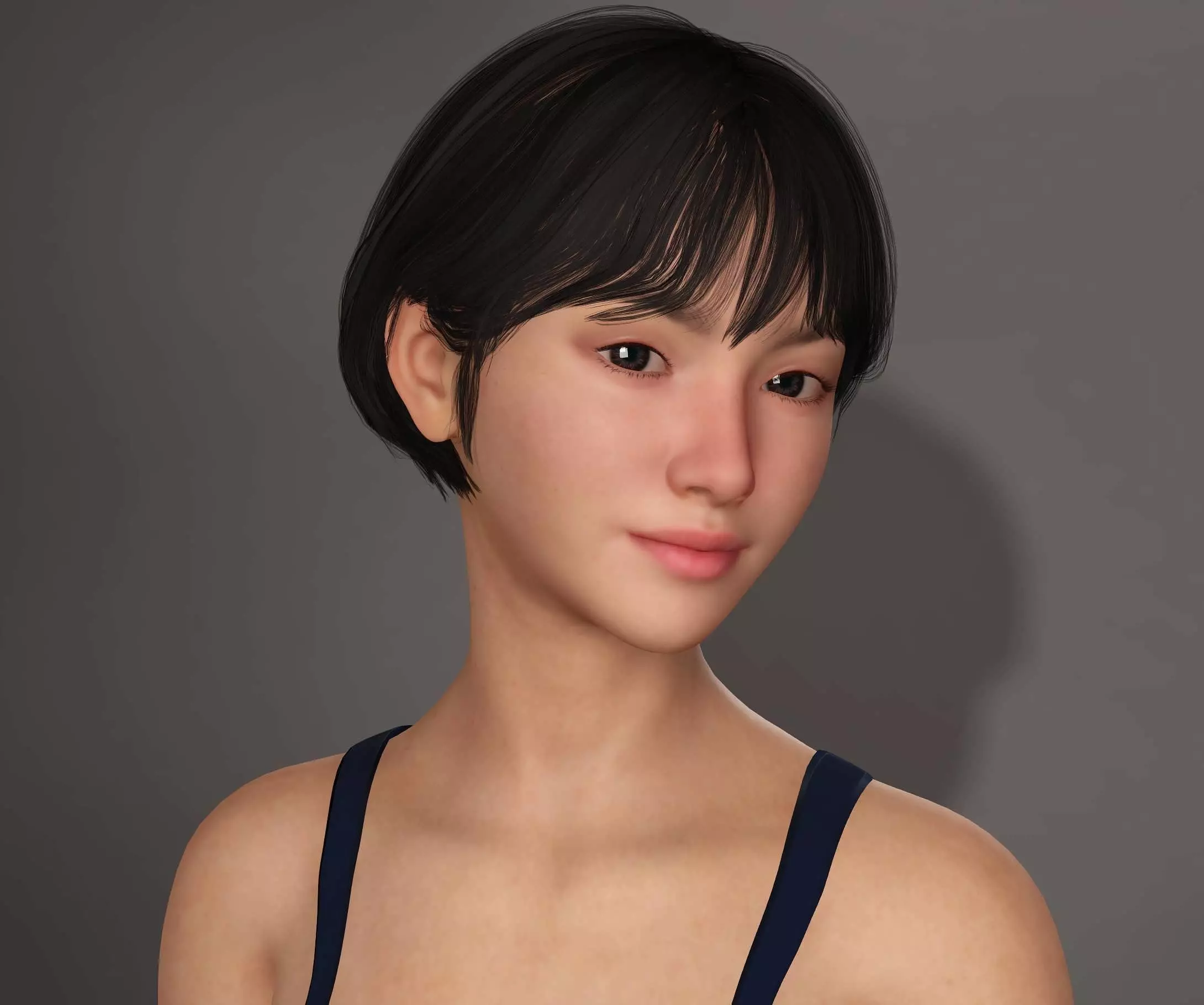 Realistic 3D Female Character Model Rigged and PBR Textured 3D model_1