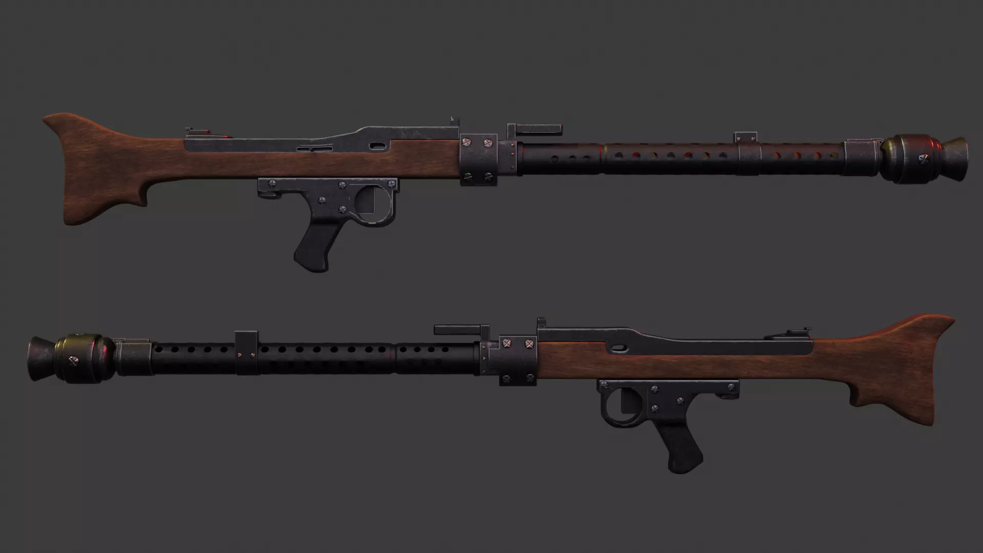 MG-42 MACHINE GUN BLENDER Low-poly 3D model