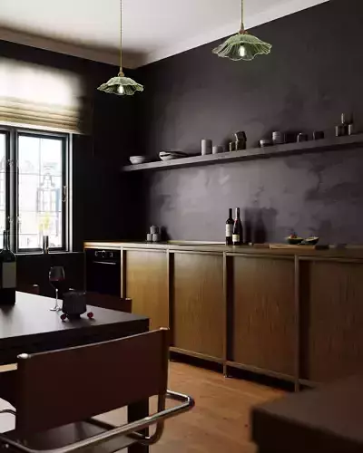 Dark Kitchen Blender Interior 3D model