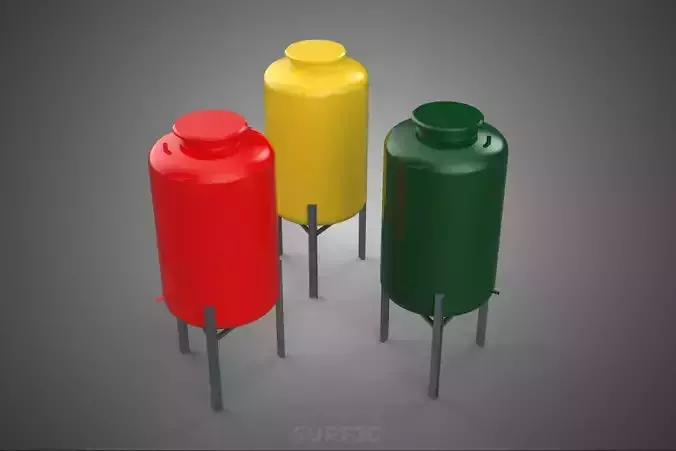 STANDARD INDUSTRIAL FLUID LIQUID CHEMICAL STORAGE CONTAINER TANK 3D model