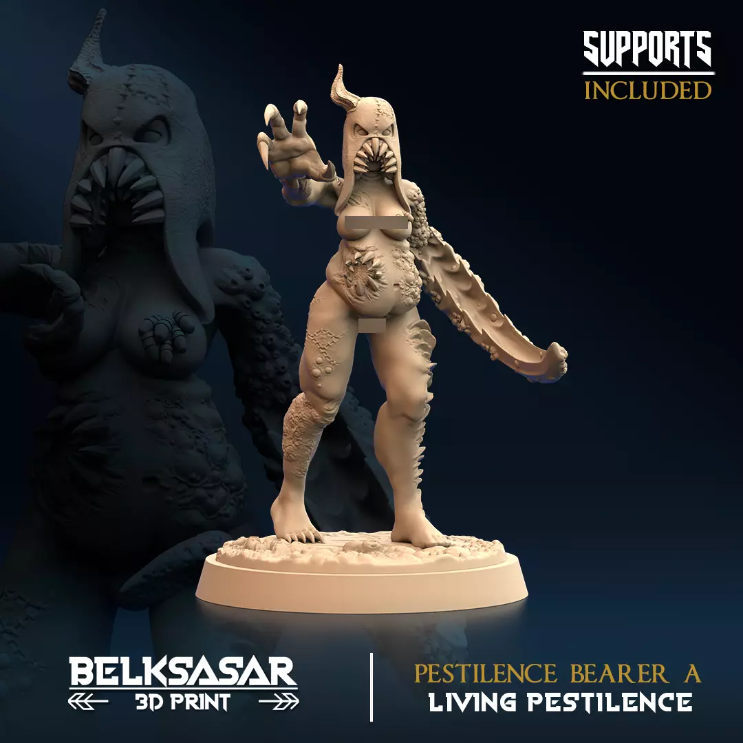 Pestilence Bearer Nude Set x6 3D print model_6