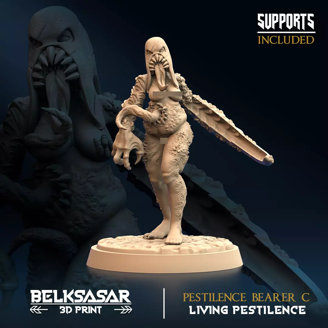 Pestilence Bearer Nude Set x6 3D print model_2