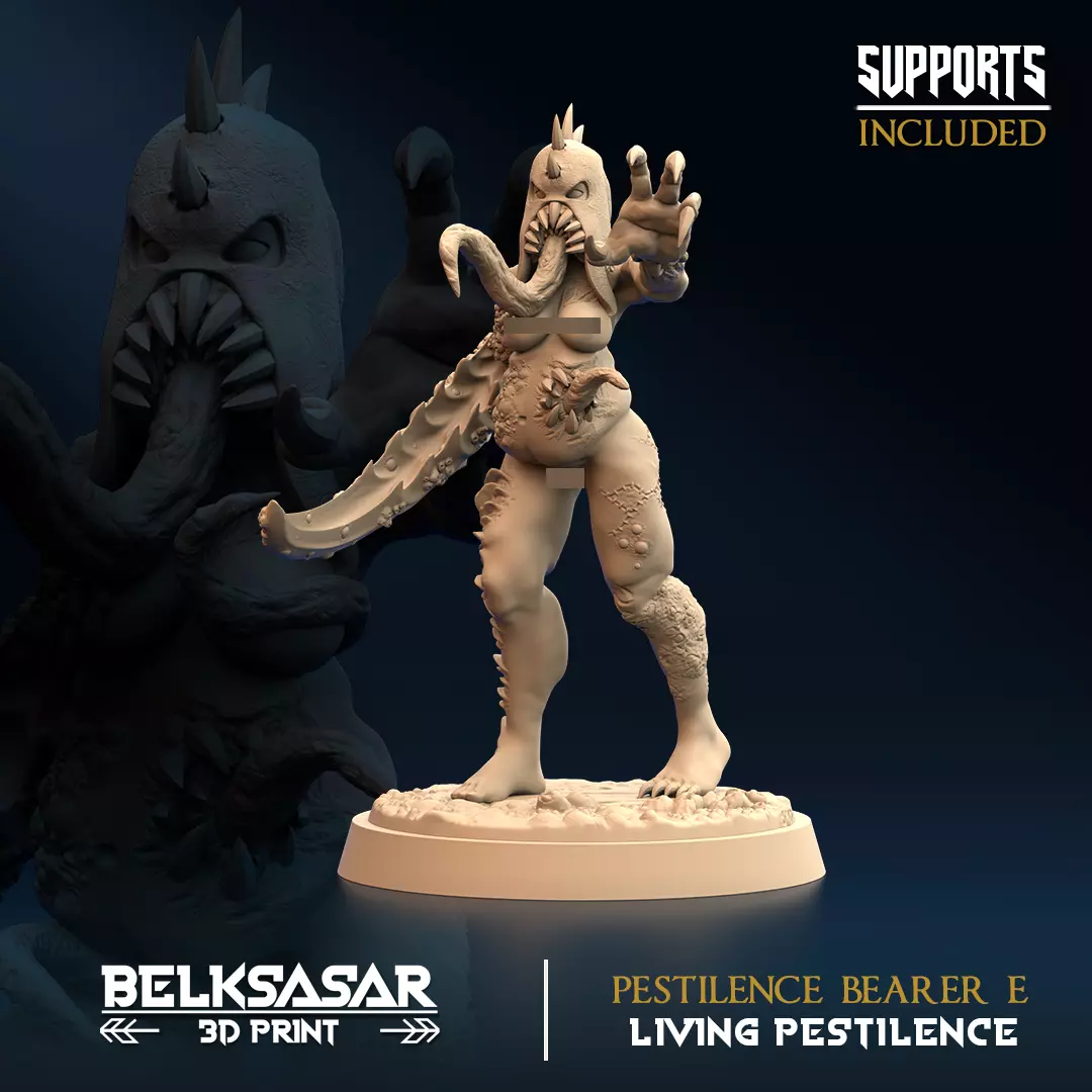 Pestilence Bearer Nude Set x6 3D print model_4