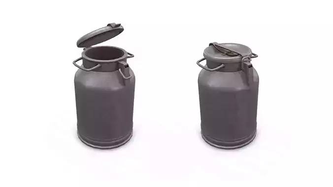 Old Vintage Rusty Milk Can 02 Low-poly PBR Low-poly 3D model