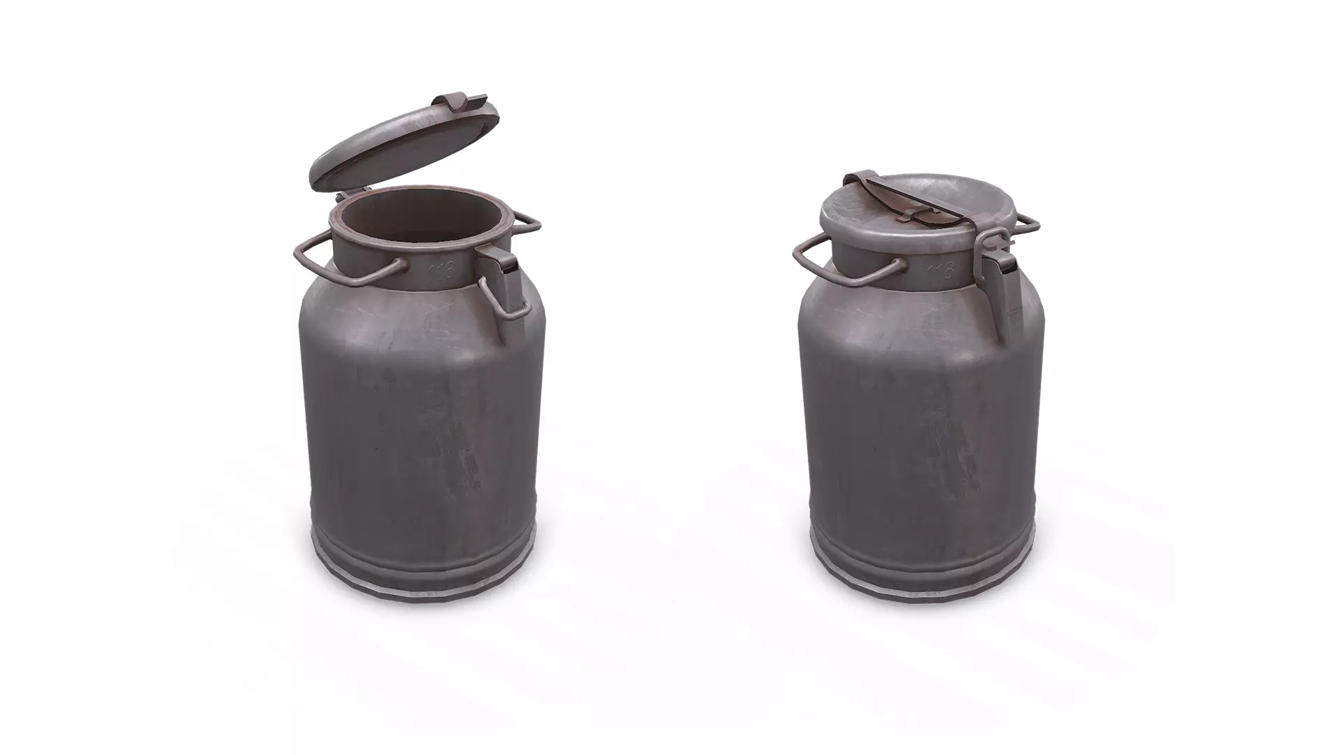 Old Vintage Rusty Milk Can 02 Low-poly PBR Low-poly 3D model_0