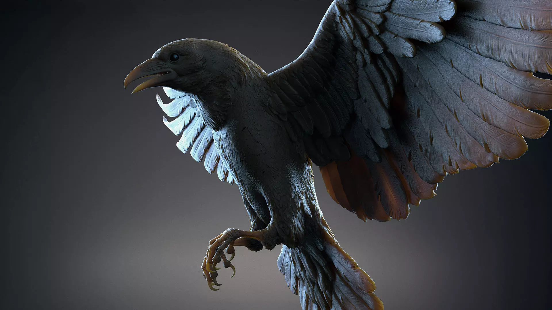 Crow Fly - 3D Sculpting 3D print model_8