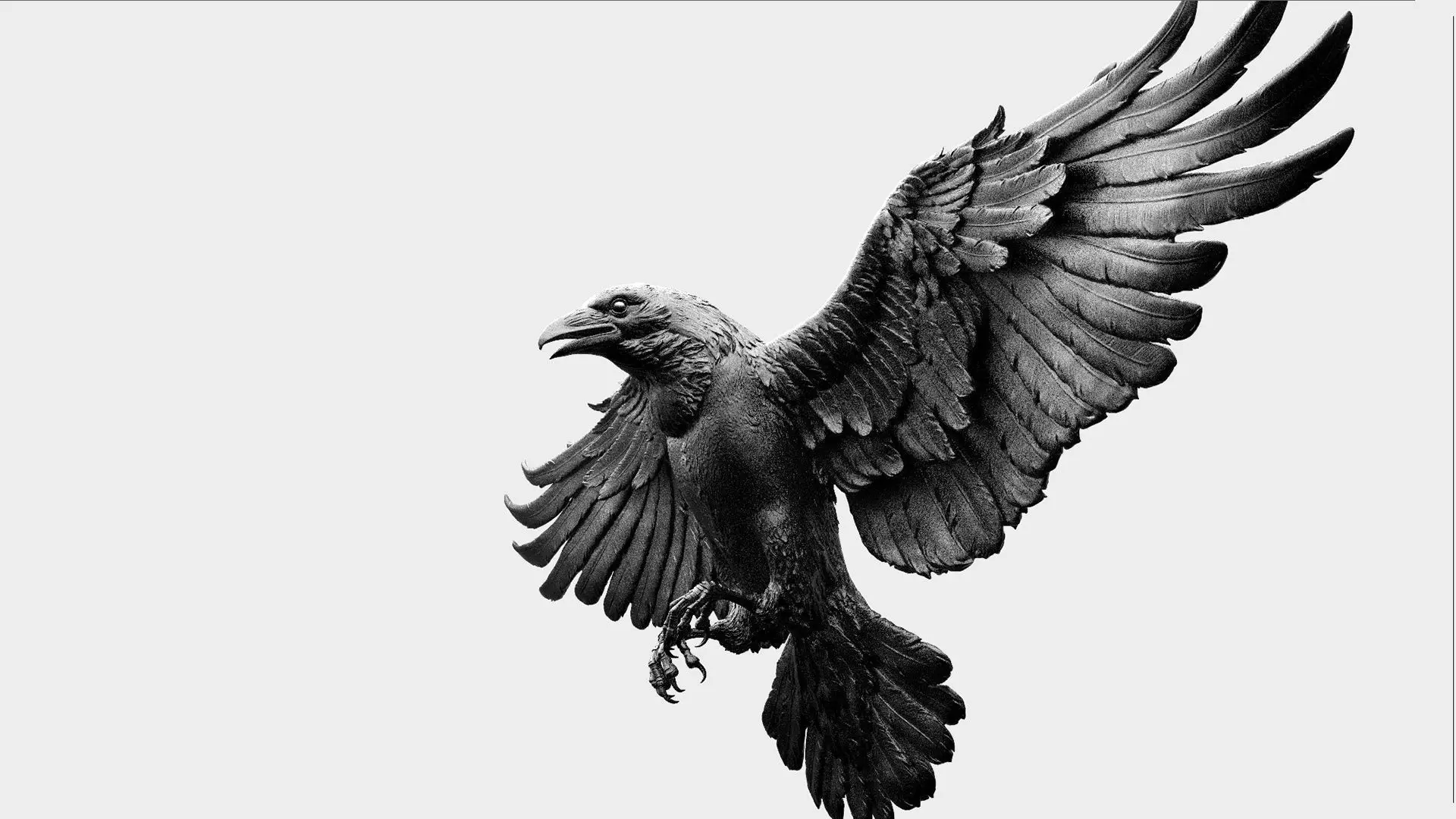 Crow Fly - 3D Sculpting 3D print model_23