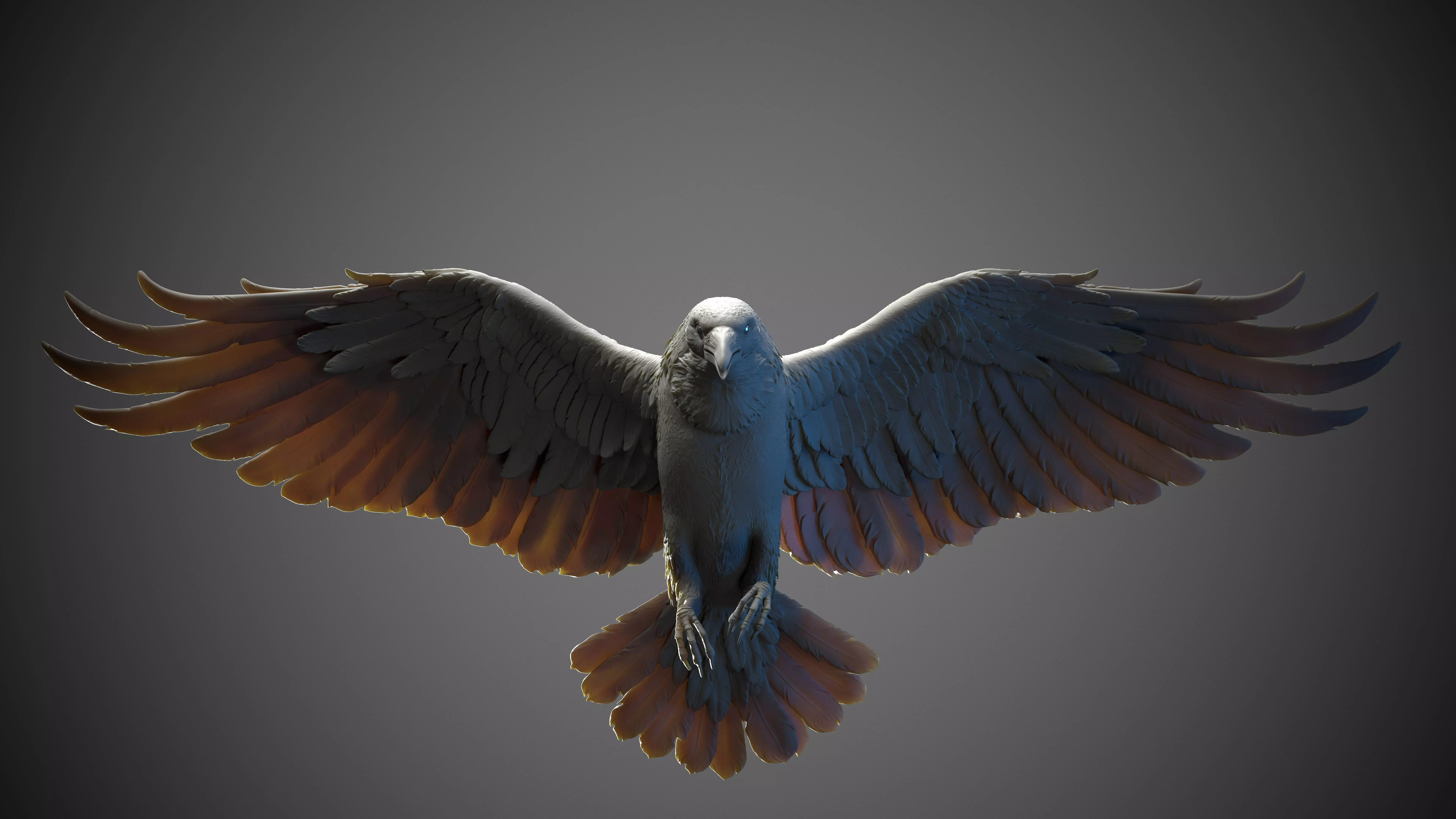 Crow Fly - 3D Sculpting 3D print model_5